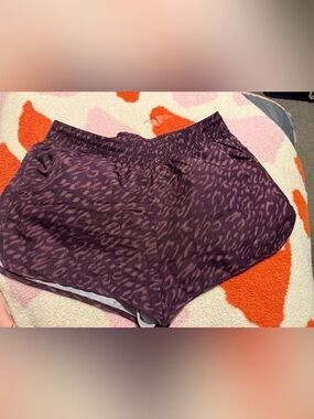 Athletic Works Purple Patterned Athletic Shorts